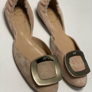 Size 36 (6) Roger Vivier d’Orsay Ballerinas Suede Nude